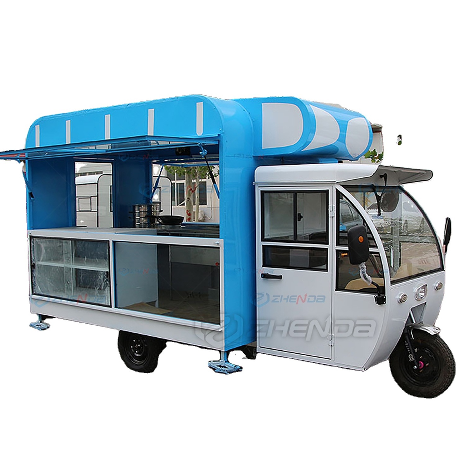 Most selling tricycle food truck Customized good truck with cold drink vending machine candy cart for sale