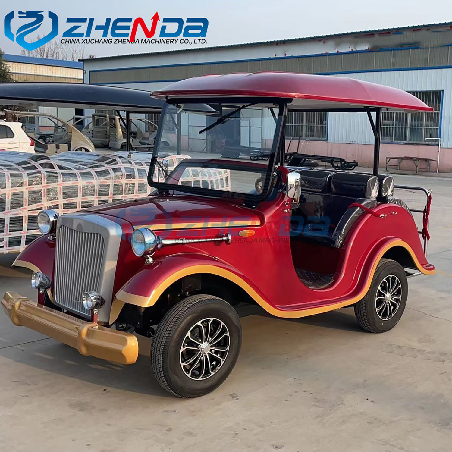 Electric Passenger Classical Car Vintage Golf Cart Tourist Vehicles for sale