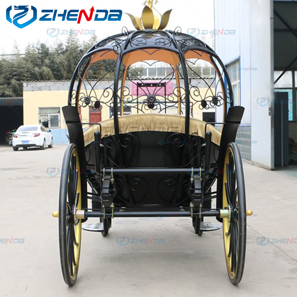 Factory-to-Consumer Black Pink Pumpkin Electric Horse Carriage  Fairytale Special Transport Royal Horse Carriage for sale