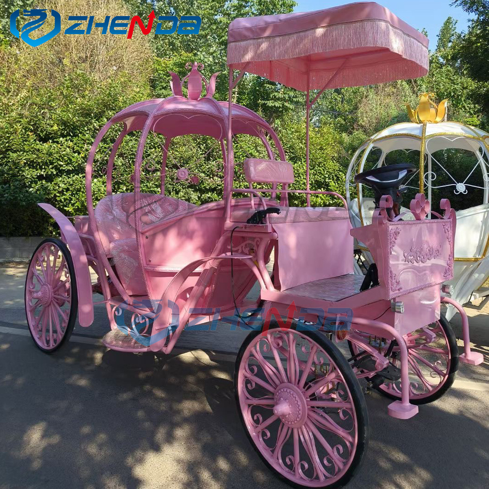 Cinderella Pumpkin Wedding Carriage for Tourist /Princess Electric Horseless Carriage/Four Wheel Horse Wagon