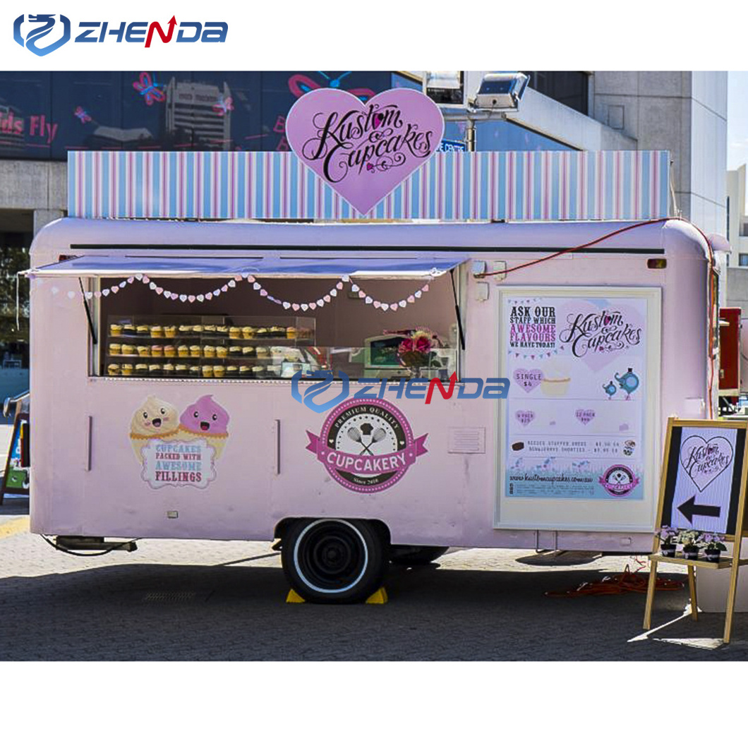 New products Ice cream cart with portable air conditioner/mini cold drink vending machine/food truck trailer with porch