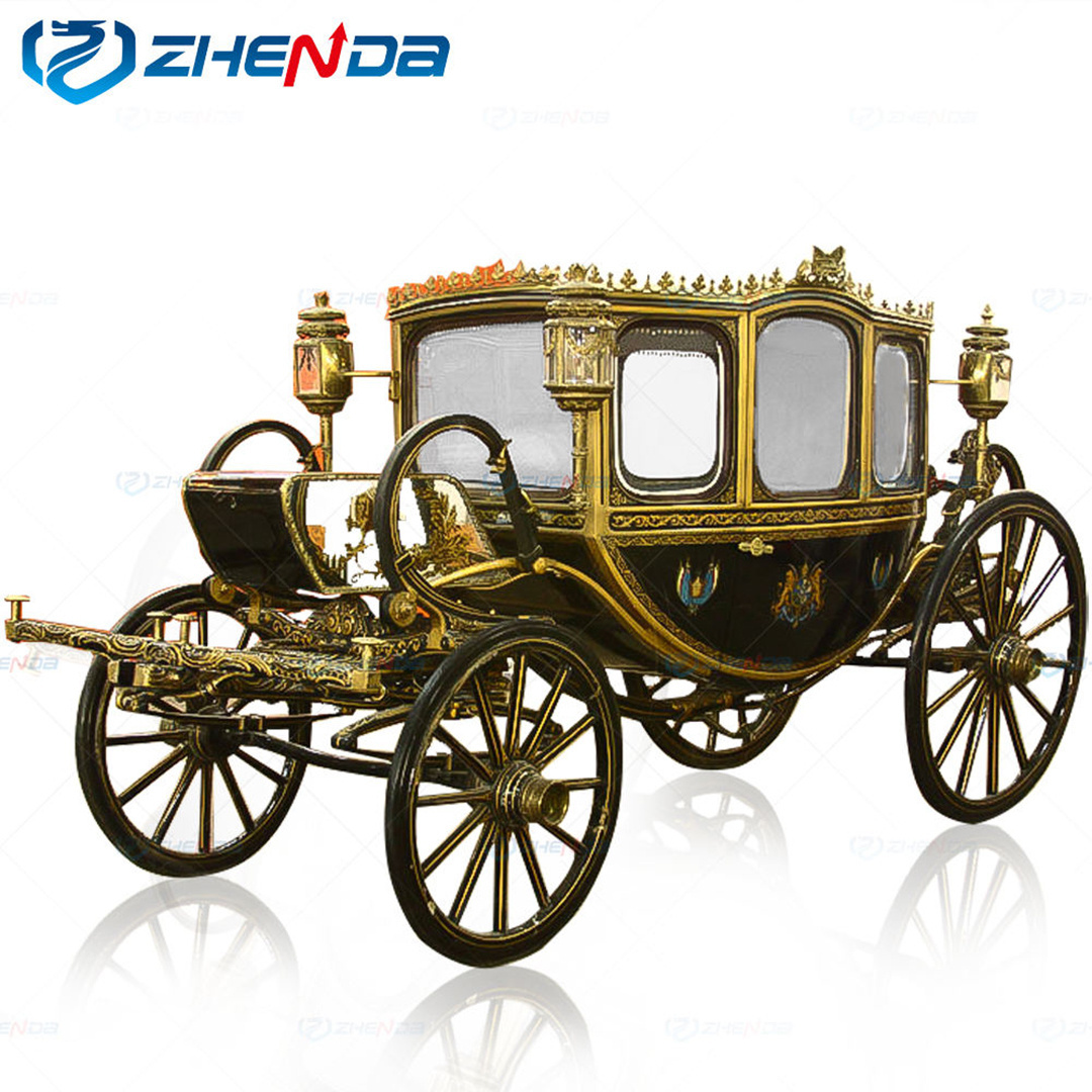 Hot-Selling Electric Royal Carriage Classic Rental Four-Wheeled Carriage Set Props Real Carriage Coach For Sale