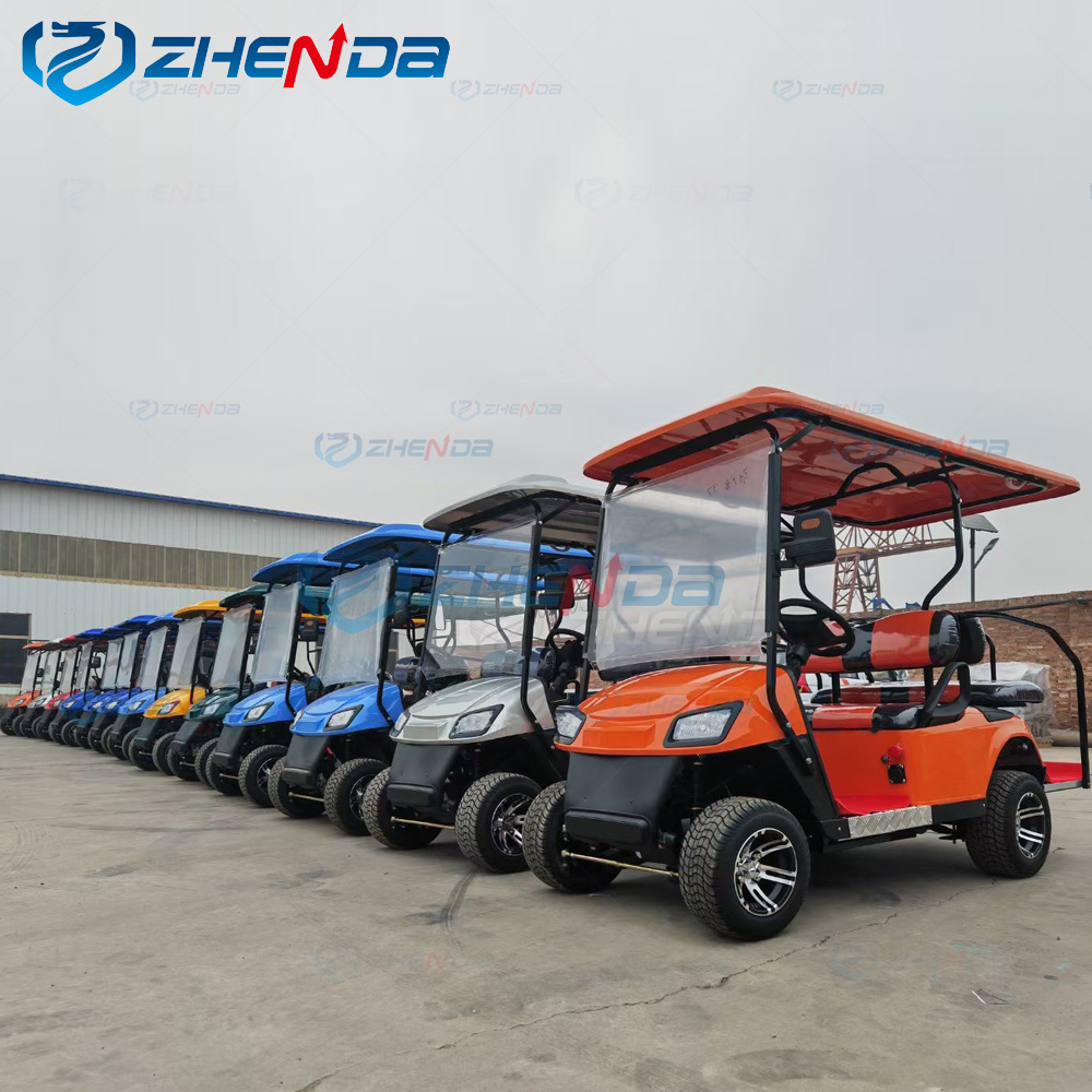 ZHENDA newest battery powered 6 seater golf carts have ready goods new off road electric golf cart buggy with lithium battery