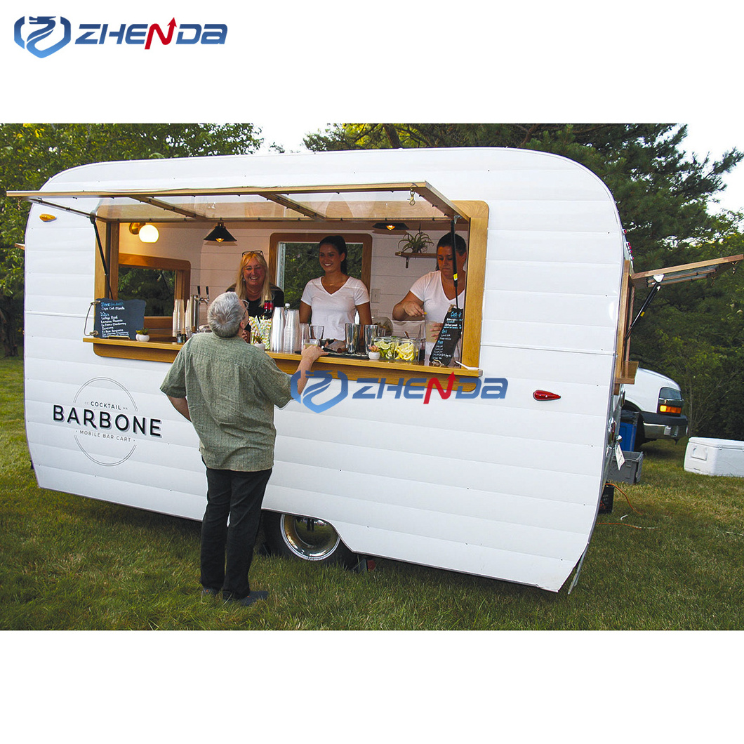 New products Ice cream cart with portable air conditioner/mini cold drink vending machine/food truck trailer with porch