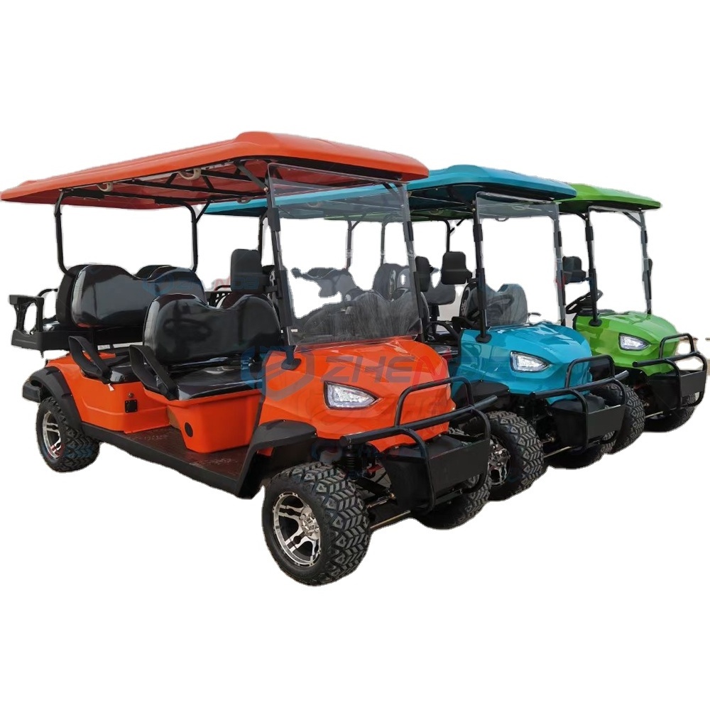 ZHENDA newest battery powered 6 seater golf carts have ready goods new off road electric golf cart buggy with lithium battery