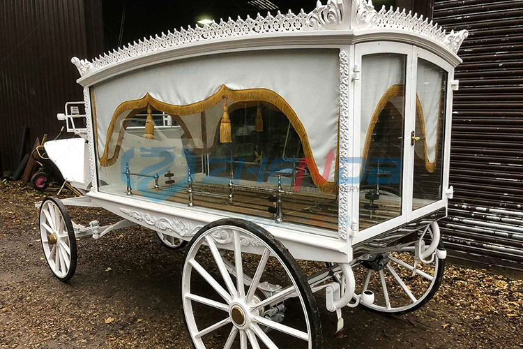 Horse Hearse Manufacturer white Horse Drawn Hearse car for Sale/Coffin box electric funeral horse drawn hearse