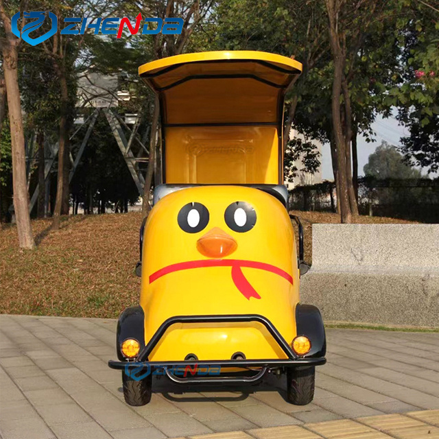 New MiniElectric Sightseeing buggy 4 Wheel Hydraulic Brake and Park Brake cartoon shuttle car for Amusement Parks