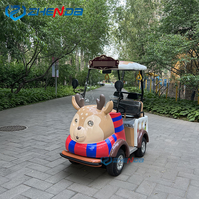 New MiniElectric Sightseeing buggy 4 Wheel Hydraulic Brake and Park Brake cartoon shuttle car for Amusement Parks