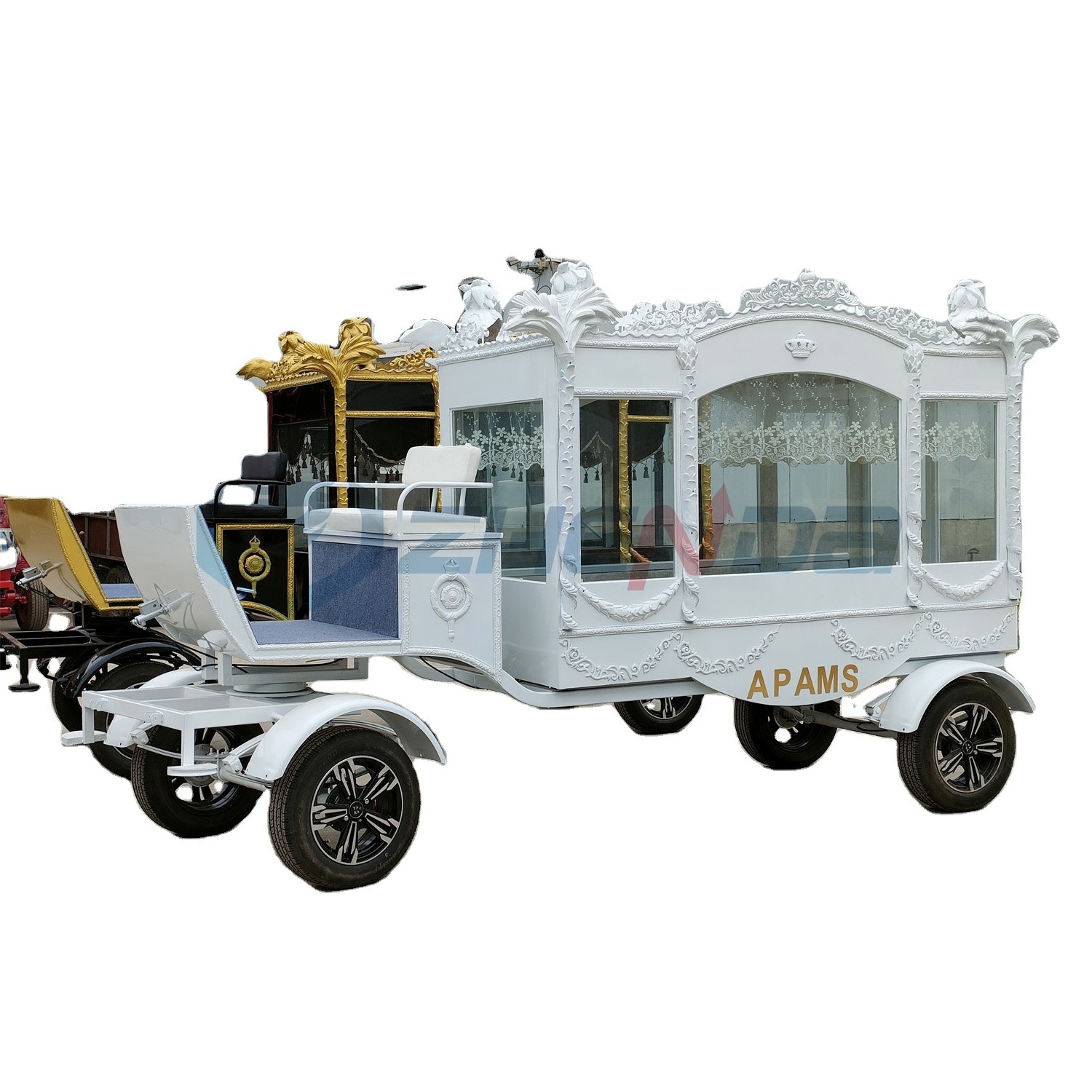 White Horse Drawn Coffin Carriage Wholesale Custom Funeral Hearse Low Price High Quality Funeral Supplies For Sale