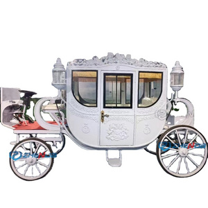 Royal horse carriage manufacturer outlet  / Pink Wedding horse vehicle wagon / Sightseeing electric horseless carriage