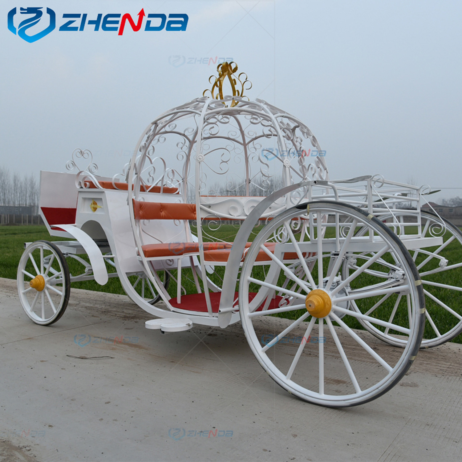 New classic wedding pumpkin carriage princess carriage vehicle wagon life size electric horseless carriage