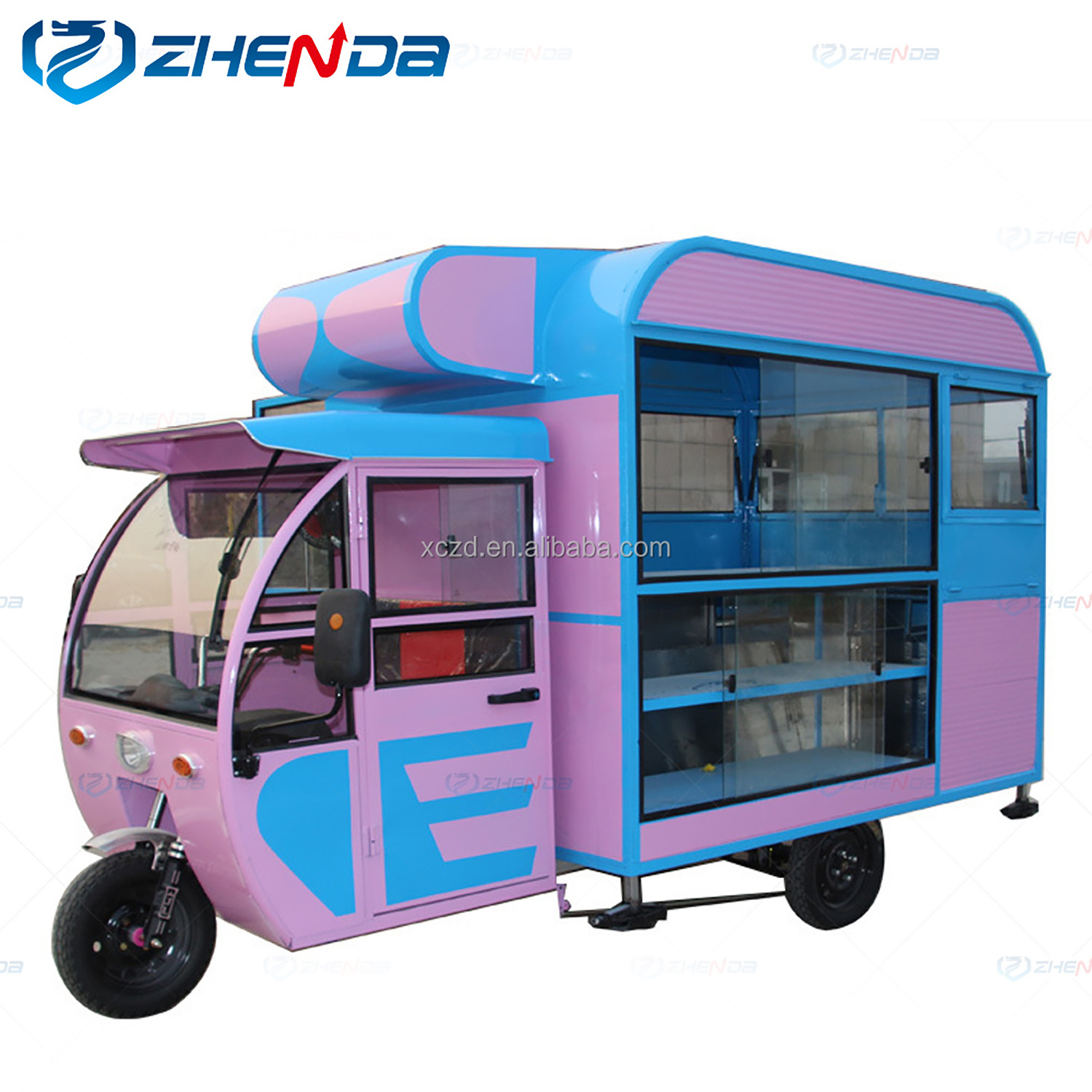 Most selling tricycle food truck Customized good truck with cold drink vending machine candy cart for sale