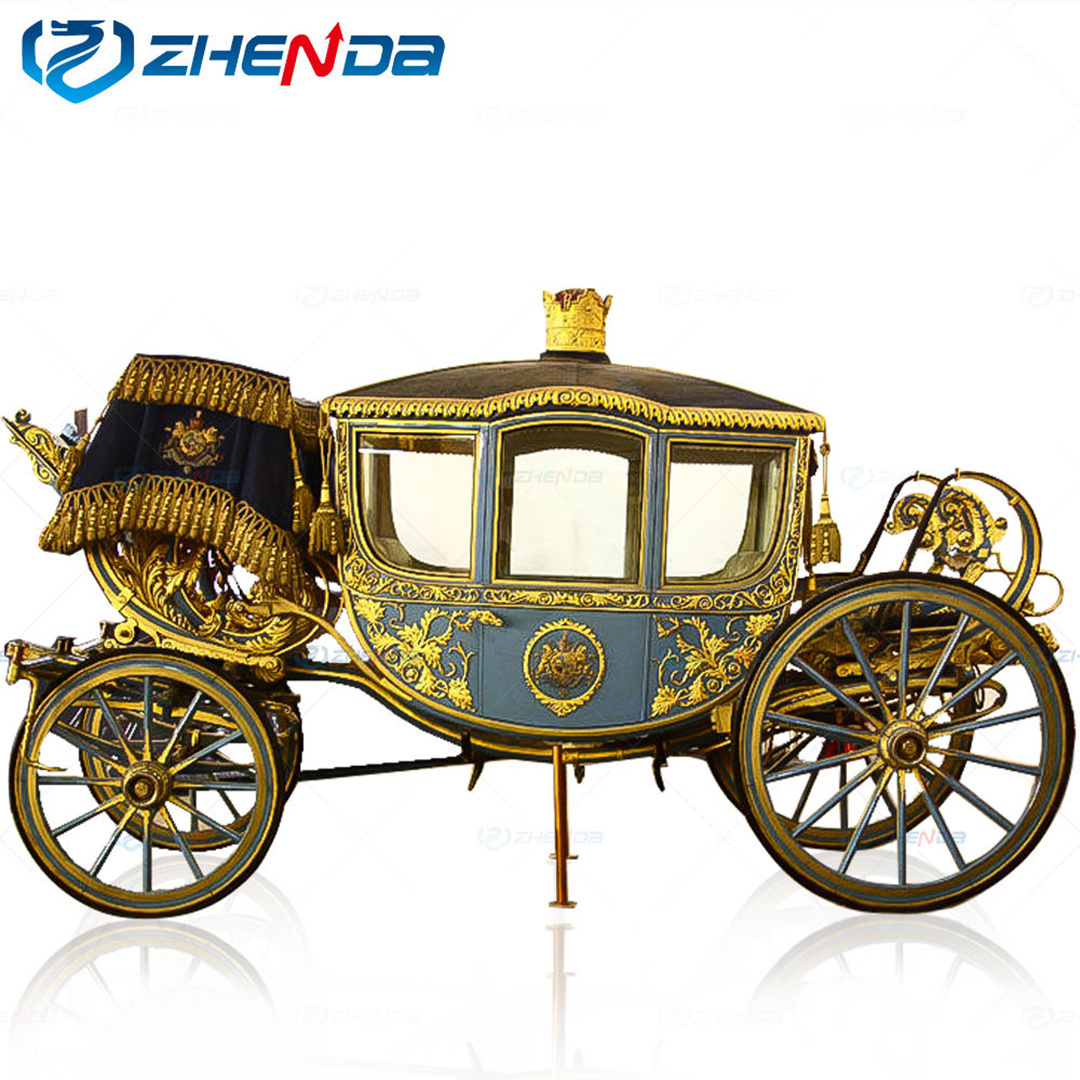 Hot-Selling Electric Royal Carriage Classic Rental Four-Wheeled Carriage Set Props Real Carriage Coach For Sale