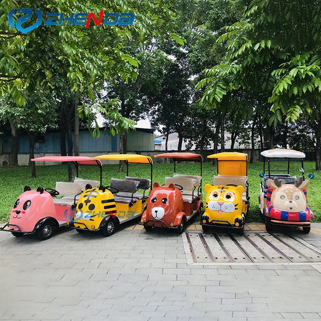 New MiniElectric Sightseeing buggy 4 Wheel Hydraulic Brake and Park Brake cartoon shuttle car for Amusement Parks