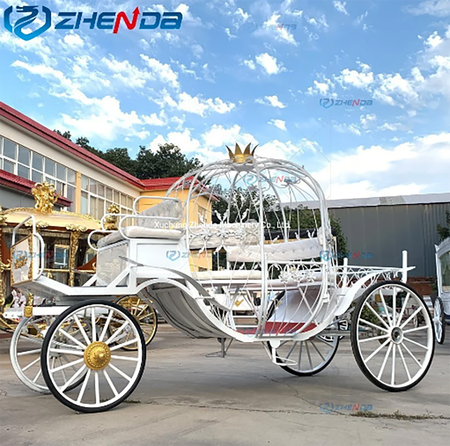 New classic wedding pumpkin carriage princess carriage vehicle wagon life size electric horseless carriage