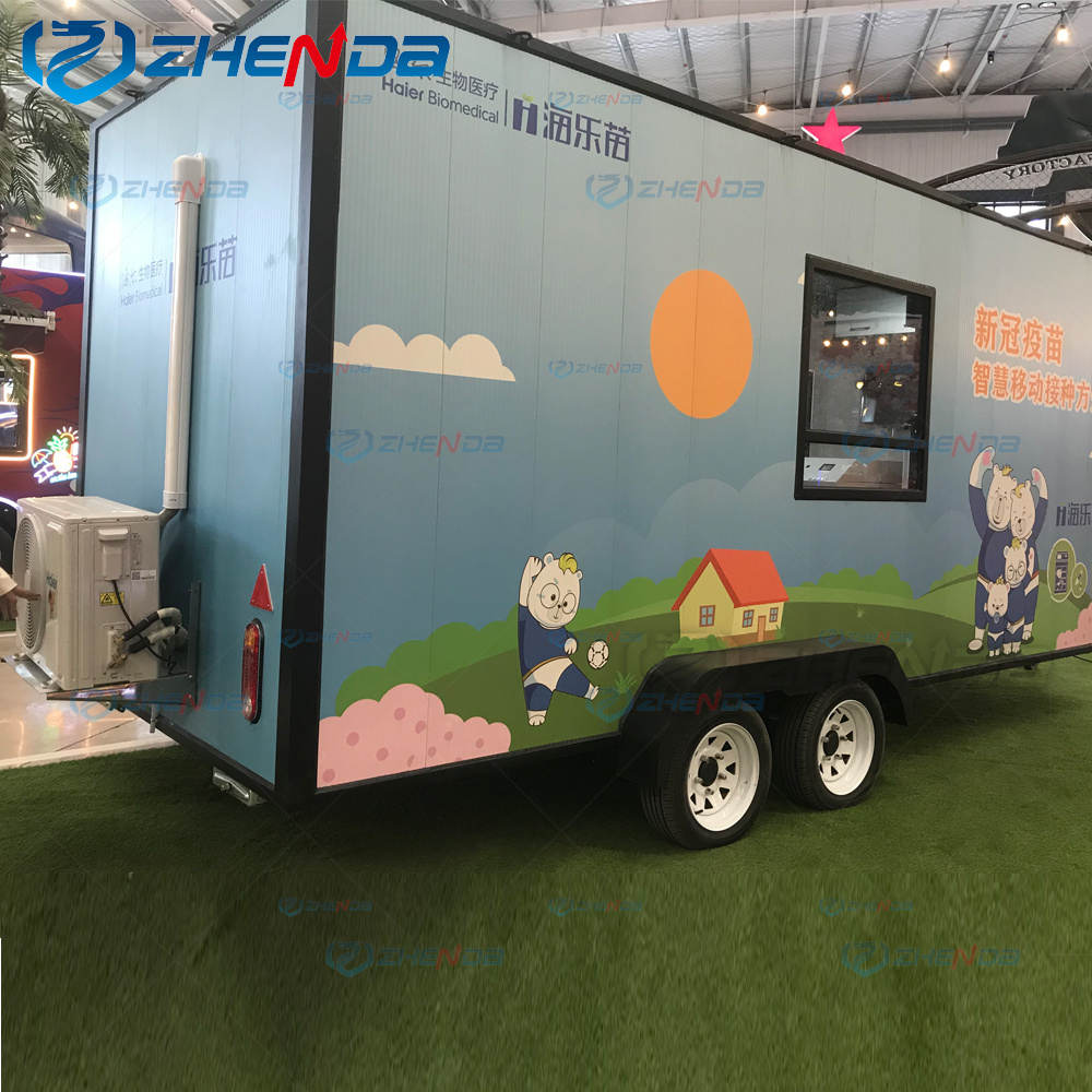 Customized Mobile K Hot Dog Fast Food Trailers with air conditioner / Mobile Pizza Fast Food Trucks With Full Kitchen