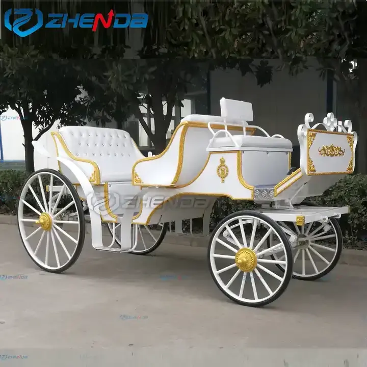 European Sightseeing Horse Carriage Electric Cinderella Children Garden Horse Cart / Mini Princess Carriage For Sale