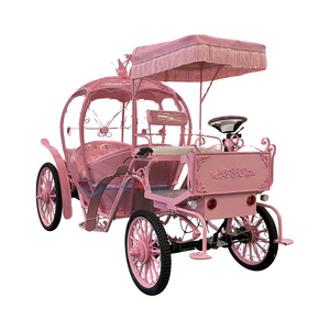 2024 Newest Pink Cinderella Pumpkin Horse Carts Pumpkin Wedding Carriage Electric Pumpkin Horse Carriage for Sale