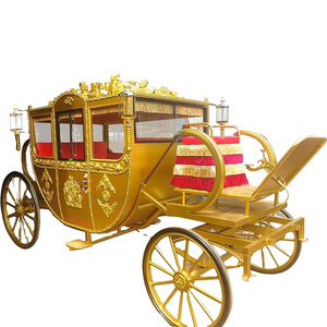 Hot-Selling Electric Royal Carriage Classic Rental Four-Wheeled Carriage Set Props Real Carriage Coach For Sale