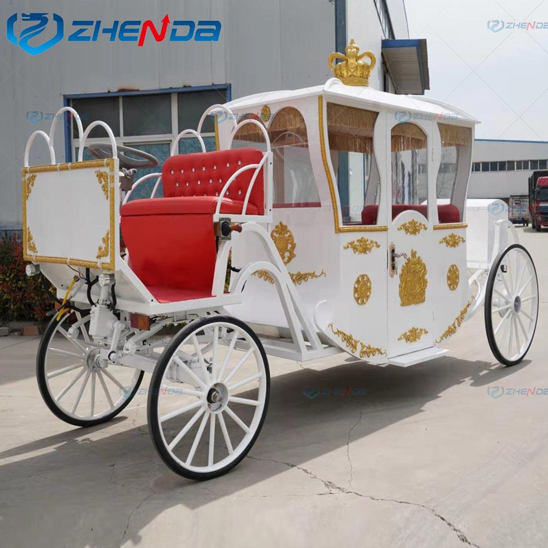 European Historic White Sightseeing Carriage/Passenger Carriage/Electric Horseless Carriage