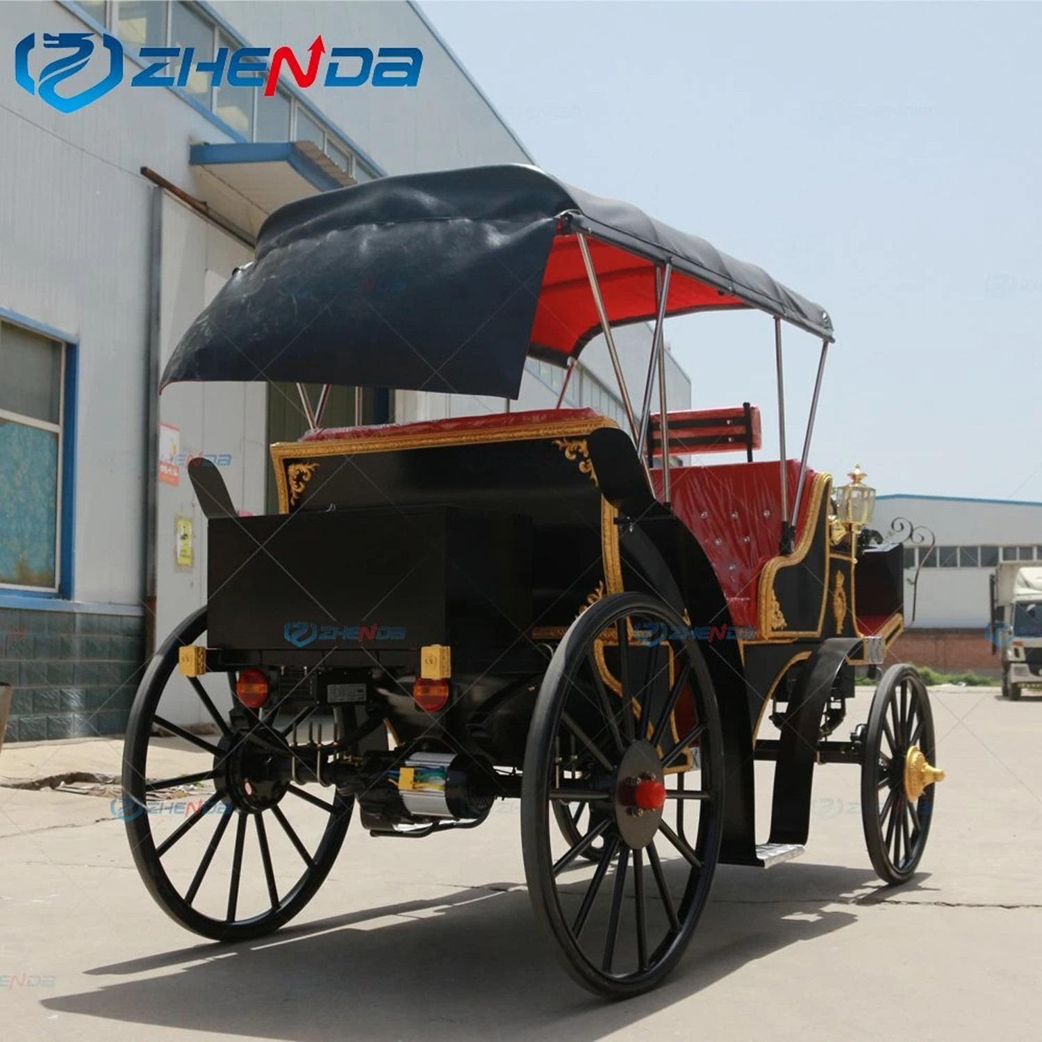 Christmas Sightseeing Carriage / Wedding Horse Carriages For Sale / Cheap Four Wheel Horse Cart Horse Carriages