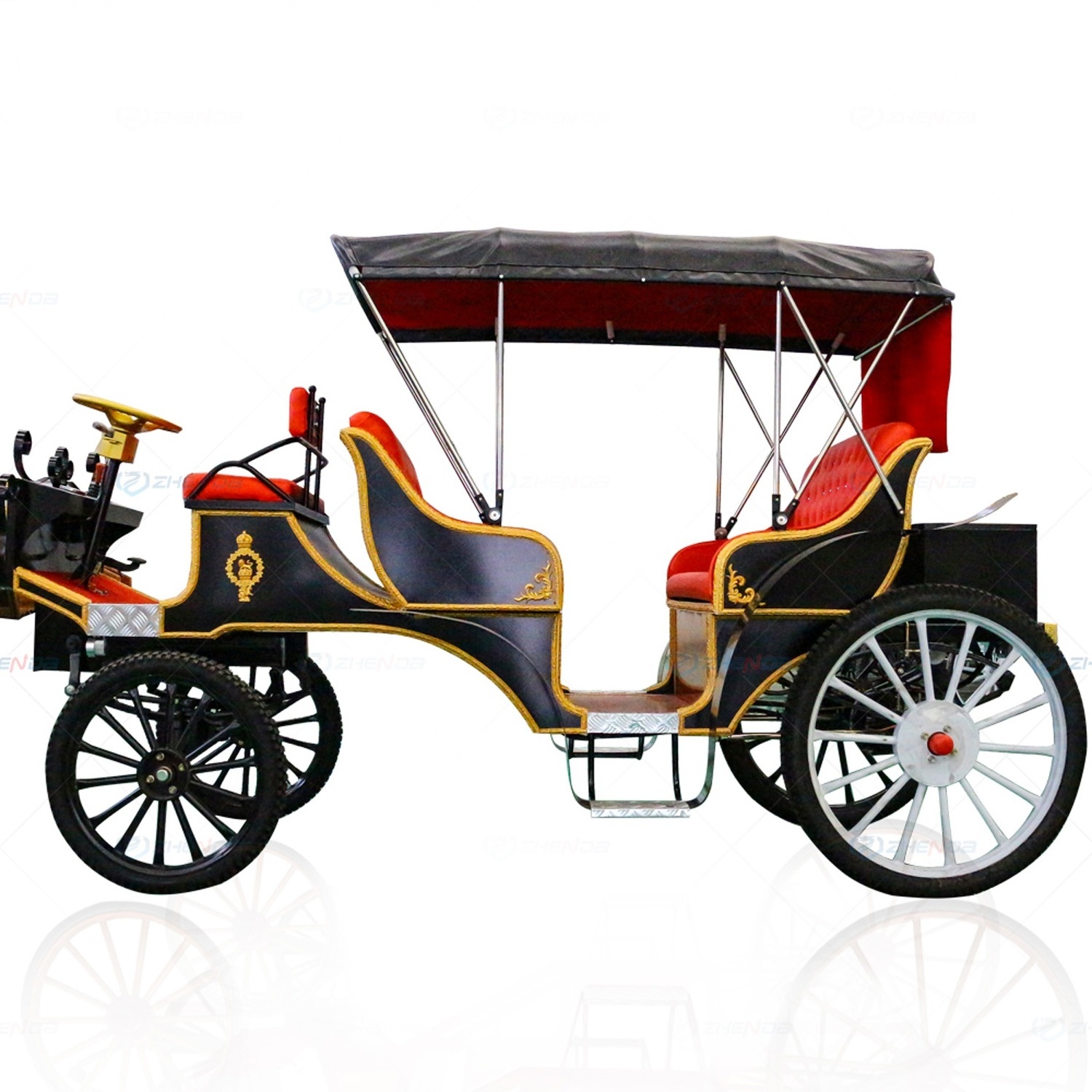 Christmas Sightseeing Carriage / Wedding Horse Carriages For Sale / Cheap Four Wheel Horse Cart Horse Carriages