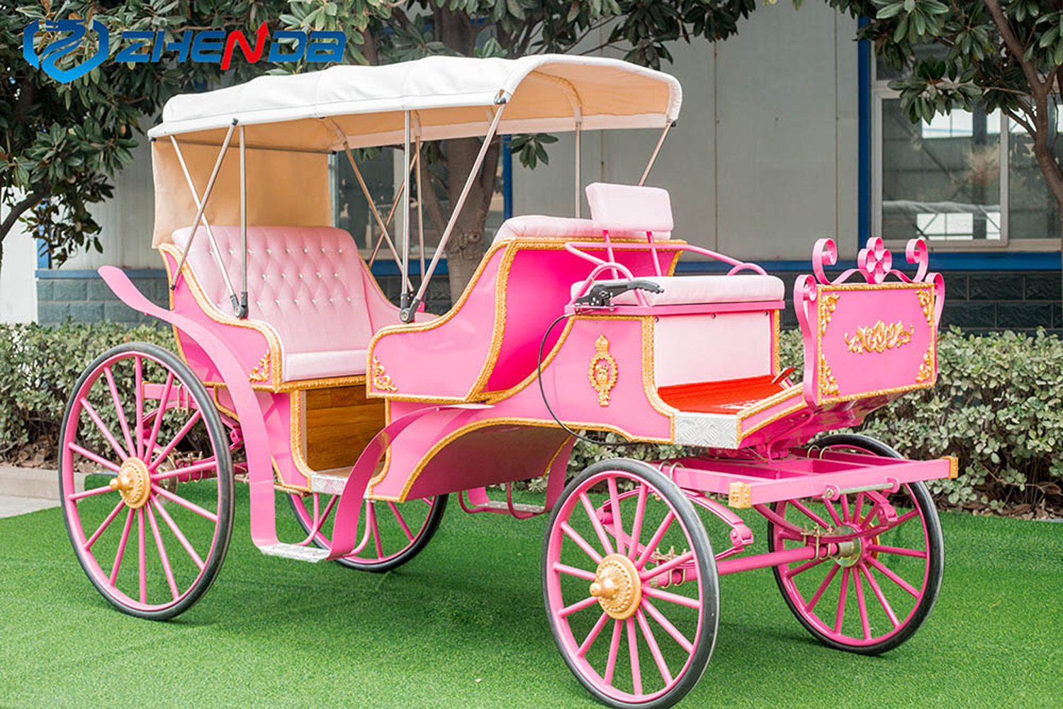 Pink Princess Sightseeing horse Carriage/Classic Fashion Simple and Elegant  horse Carriage/Carriage Manufacturer