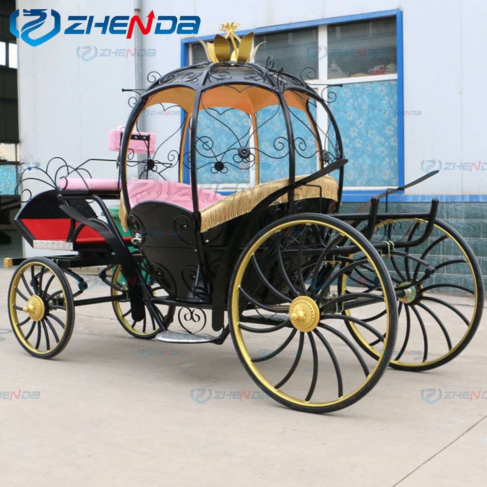 Luxury four wheels royal pumpkin sightseeing electric royal horse carriage for sale