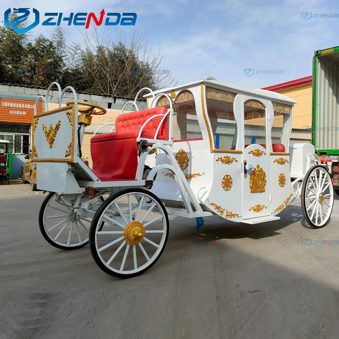 European Historic White Sightseeing Carriage/Passenger Carriage/Electric Horseless Carriage