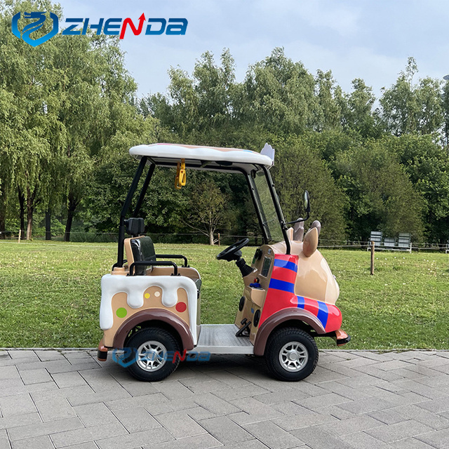 New MiniElectric Sightseeing buggy 4 Wheel Hydraulic Brake and Park Brake cartoon shuttle car for Amusement Parks