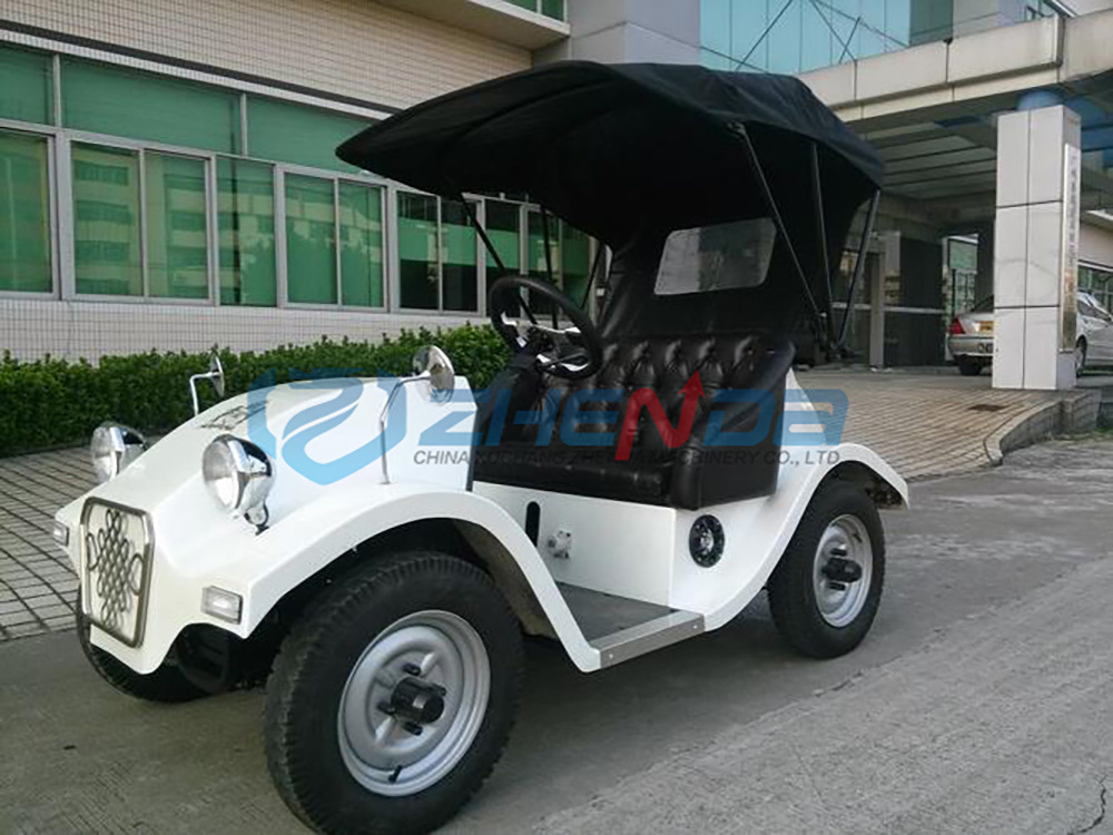 For Sale Mini White Two-seater Covered Golf Cart / High Quality Unique Design Vintage Car Electric Car without License 1 - 2