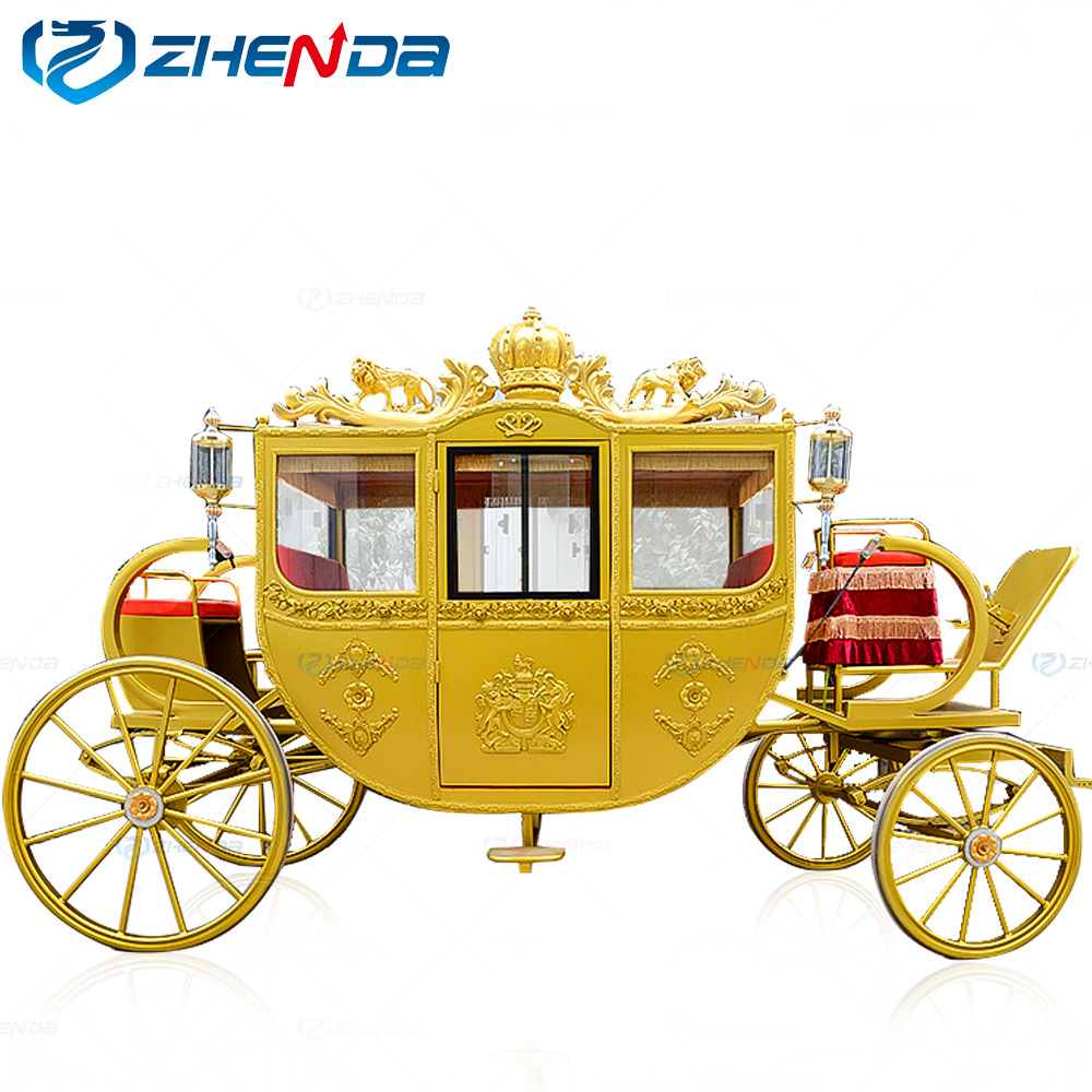 Hot-Selling Electric Royal Carriage Classic Rental Four-Wheeled Carriage Set Props Real Carriage Coach For Sale