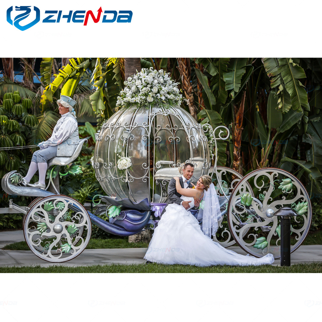 White Electric Cinderella Pumpkin Carriage Wedding Sightseeing Play horse drawn Carriage