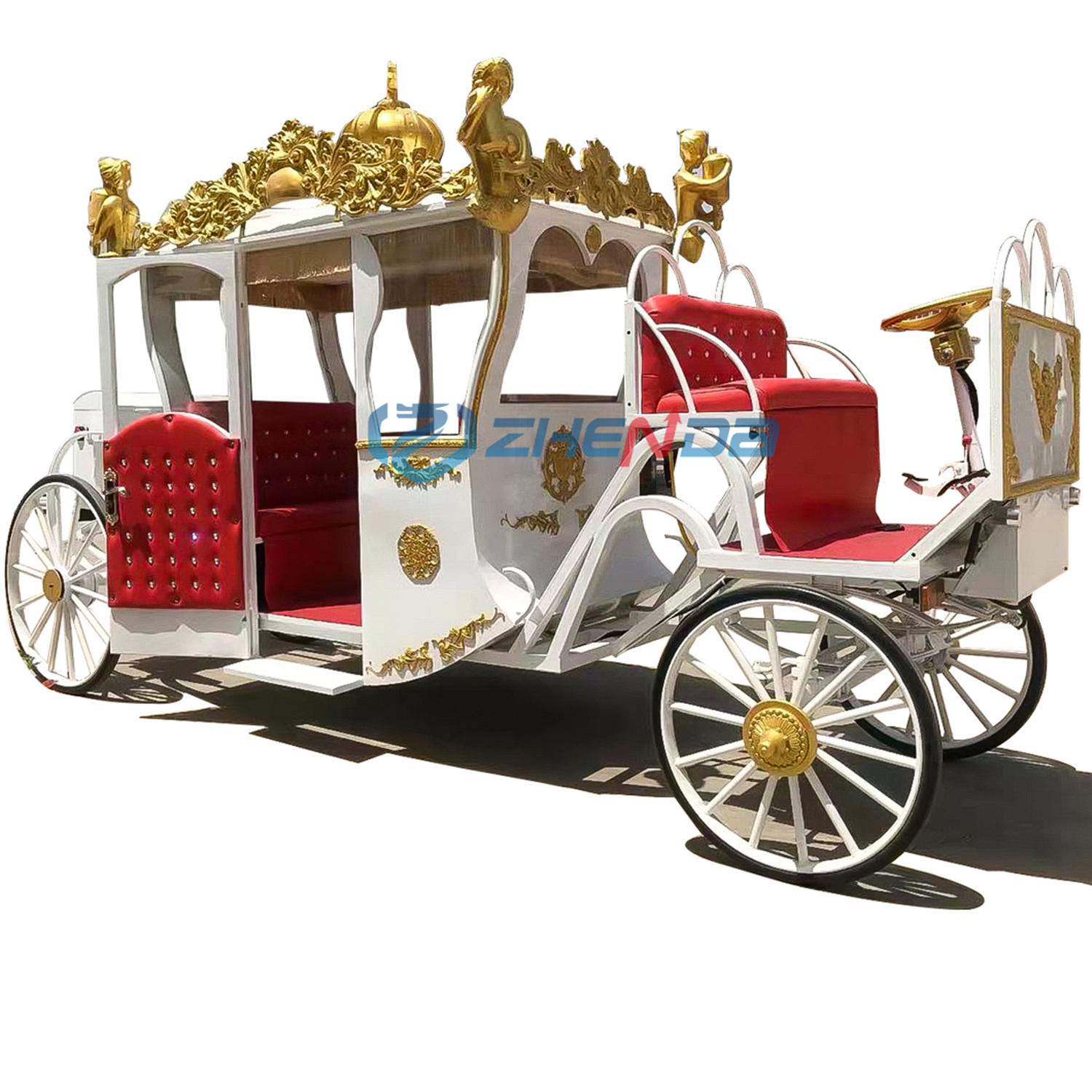 European Historic White Sightseeing Carriage/Passenger Carriage/Electric Horseless Carriage