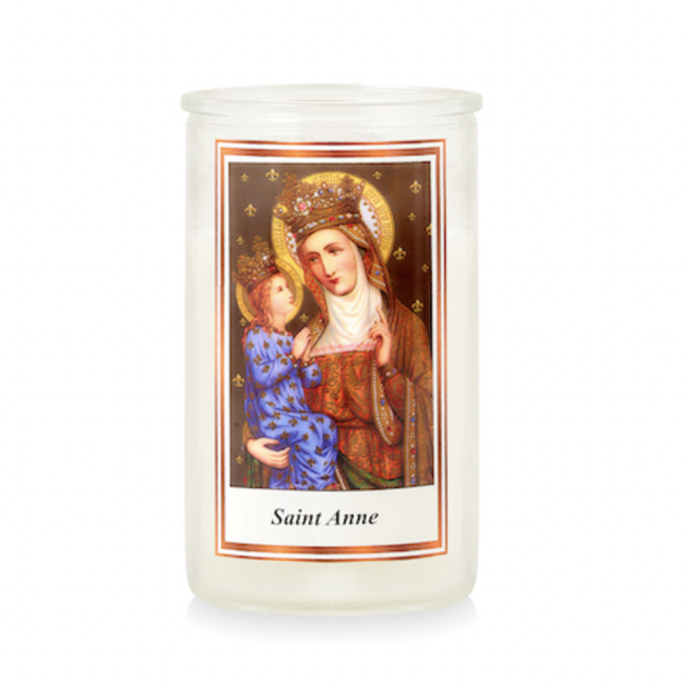 Lady of Lourdes Lady of Rosary Saint Anne Saint Gerard Saint Rita Christ the King 72 hours glass jar religious candles