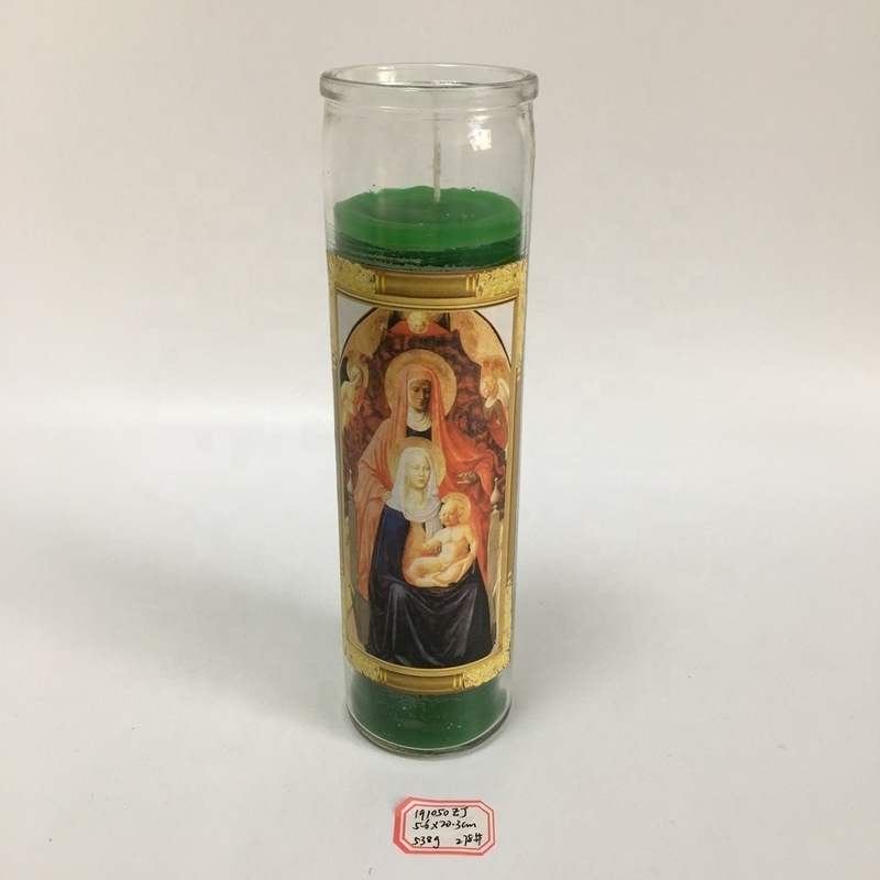 High Quality 7 Day Glass Prayer Candles Wholesale  9 days memorial candle 5 days religious candles