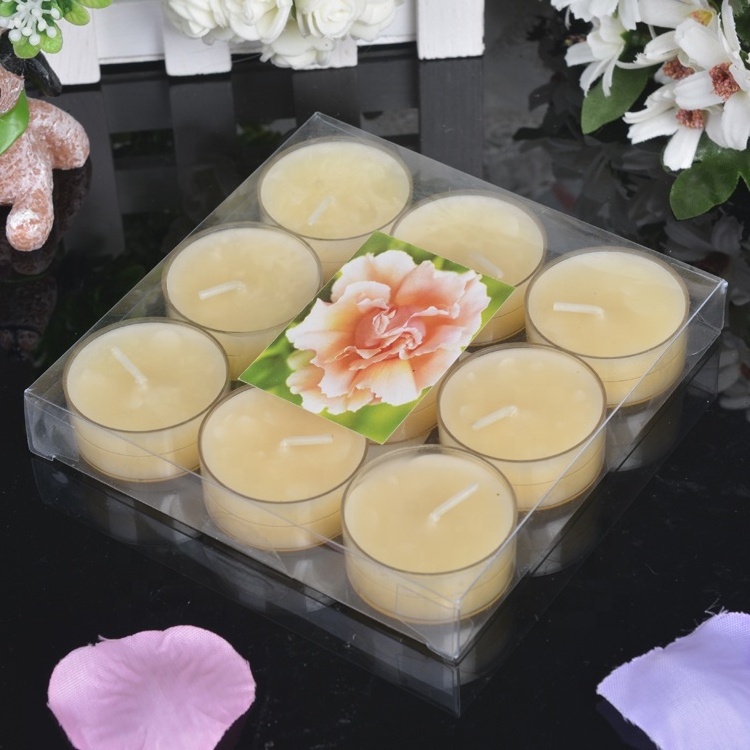 Custom Tealight Candles, Set of 9pcs Tealight Candles In PVC box, Colorful Tealight Candles flameless tea lights