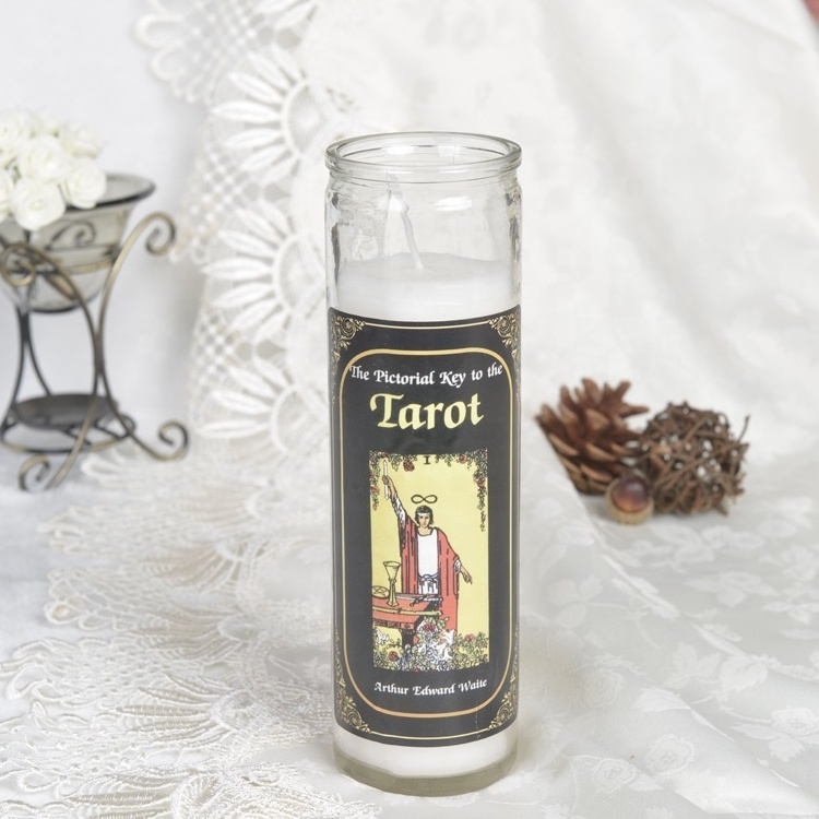 Christian Religious Candle, 7 Day Candle, Religious Candle Glass Jars glass candle bell