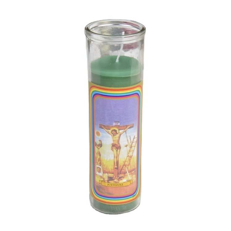 wholesale mexican church candles  Custom 8'' Candles 7 Days Glass Religious Candles