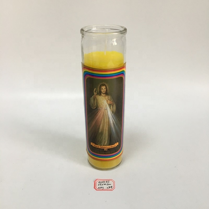 High Quality 7 Day Glass Prayer Candles Wholesale  9 days memorial candle 5 days religious candles