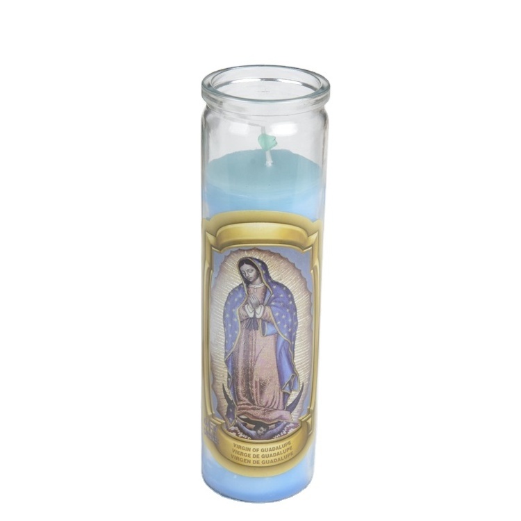 wholesale mexican church candles  Custom 8'' Candles 7 Days Glass Religious Candles