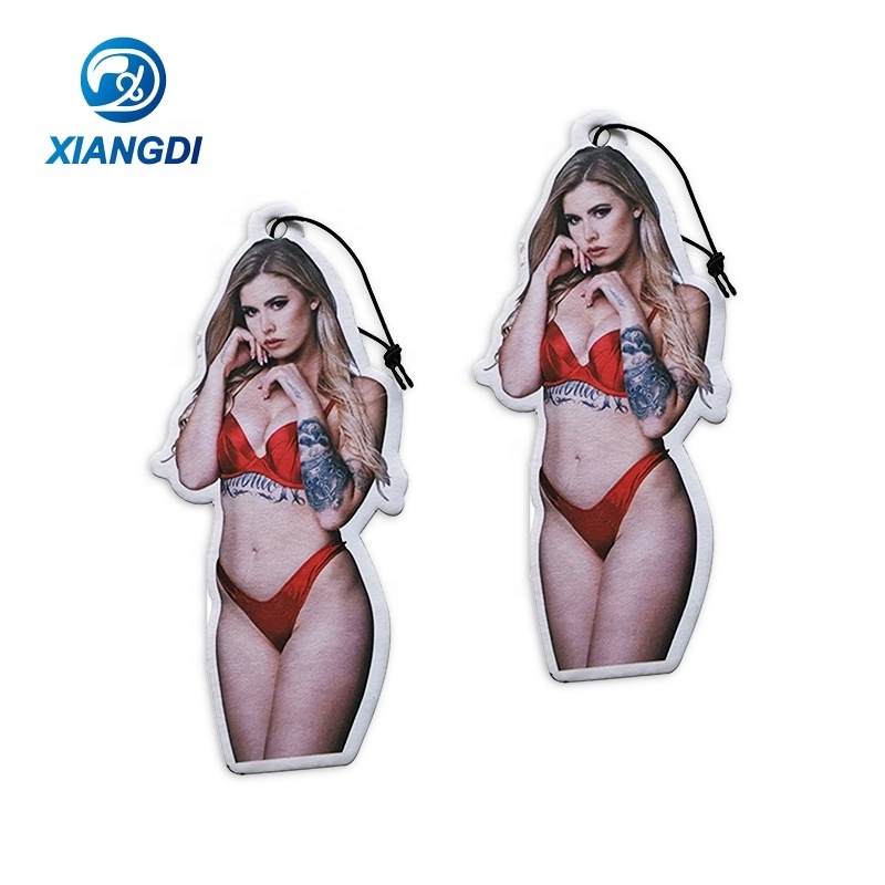 sexy girl paper air freshener for car Hat Printed With customized Logo long lasting smell High Quality Hanging Car Air Freshener