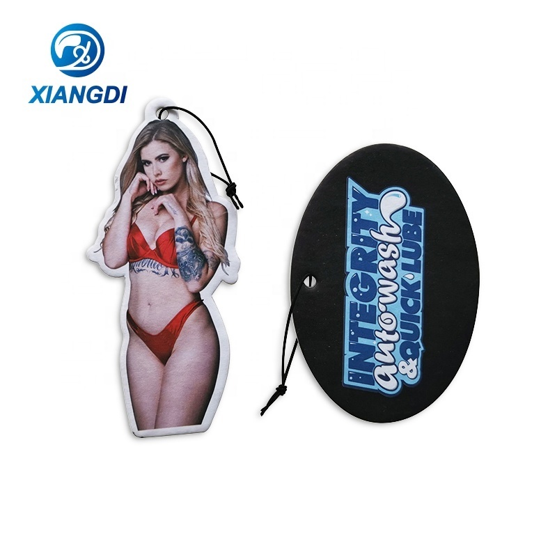 sexy girl paper air freshener for car Hat Printed With customized Logo long lasting smell High Quality Hanging Car Air Freshener