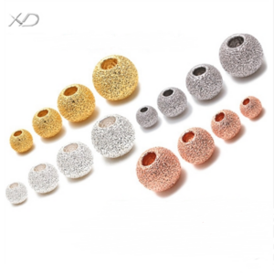 XD P007 925 sterling silver matte beads sterling silver 925 round beads 925 silver beads jewelry making supplies