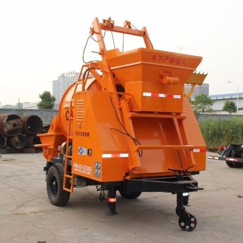 XDEM Trailer Mounted Concrete Mixing Pump With Electric Motor Mobile Ready Concrete Mixer with Pump Portable