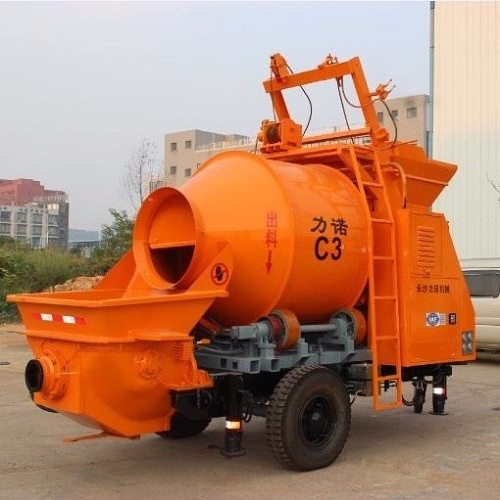 XDEM Trailer Mounted Concrete Mixing Pump With Electric Motor Mobile Ready Concrete Mixer with Pump Portable