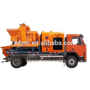 XDEM V8 Truck Mounted Concrete Mixing Pump Diesel Engine Concrete Mixer with Pump Portable