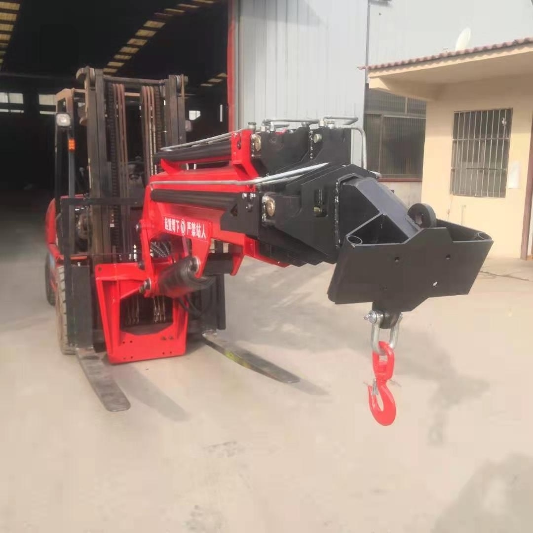 XDEM Hydraulic Telescopic Forklift Crane Forklift Attachment Fork Mounted Jib Hydraulic Crane Boom for Forklift 2T 3T 4T 5T