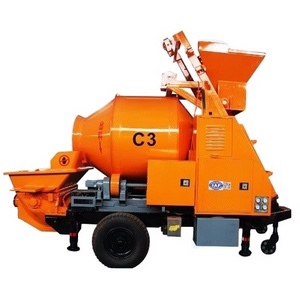 XDEM Trailer Mounted Concrete Mixing Pump With Electric Motor Mobile Ready Concrete Mixer with Pump Portable