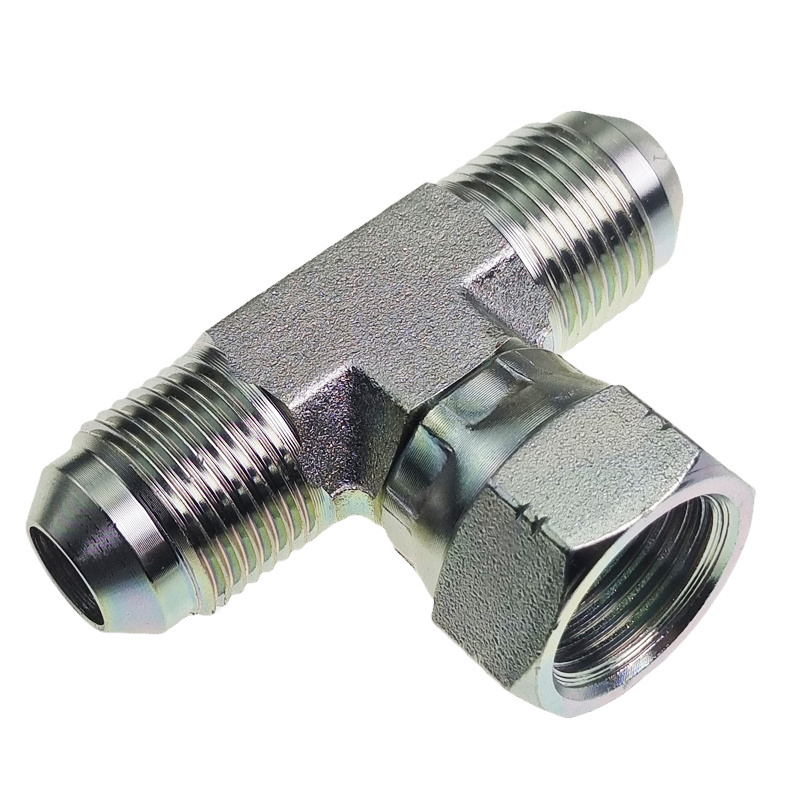 BJ JIC Male JIC Female 3 Way Barrel Branch 74 Degree Cone Seat Tee Hydraulic Hose Adapter Fittings Hydraulic Connector Adaptors